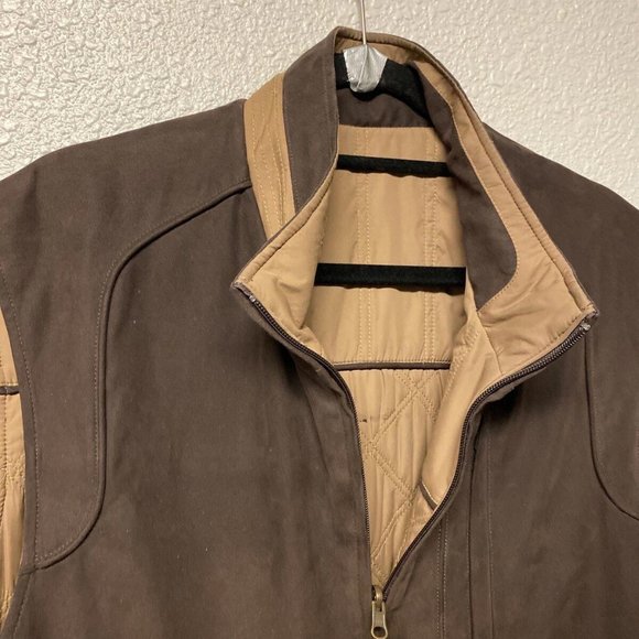 Cutter and Buck Microfiber Reversible Quilted Vest Size Large L Brown - Picture 2 of 4